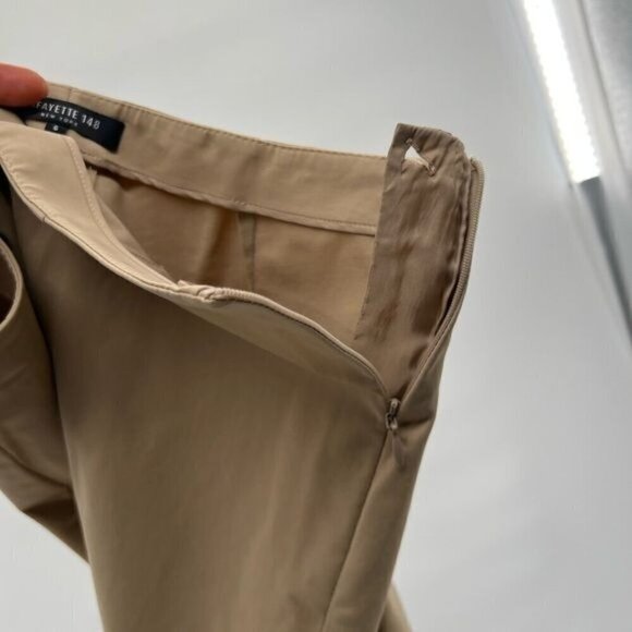 Lafayette 148 New York brown ankle trousers pants size 6 side zip - Picture 5 of 10